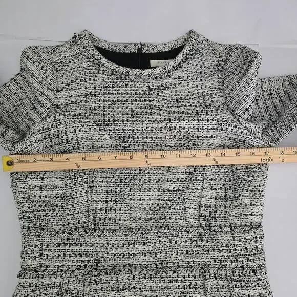 J.Crew Tweed Mini Dress Womens Sz 6 Long Sleeve Crew Neck Office Preppy Academy - Picture 6 of 13